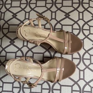 Jessica Simpson tan wedges